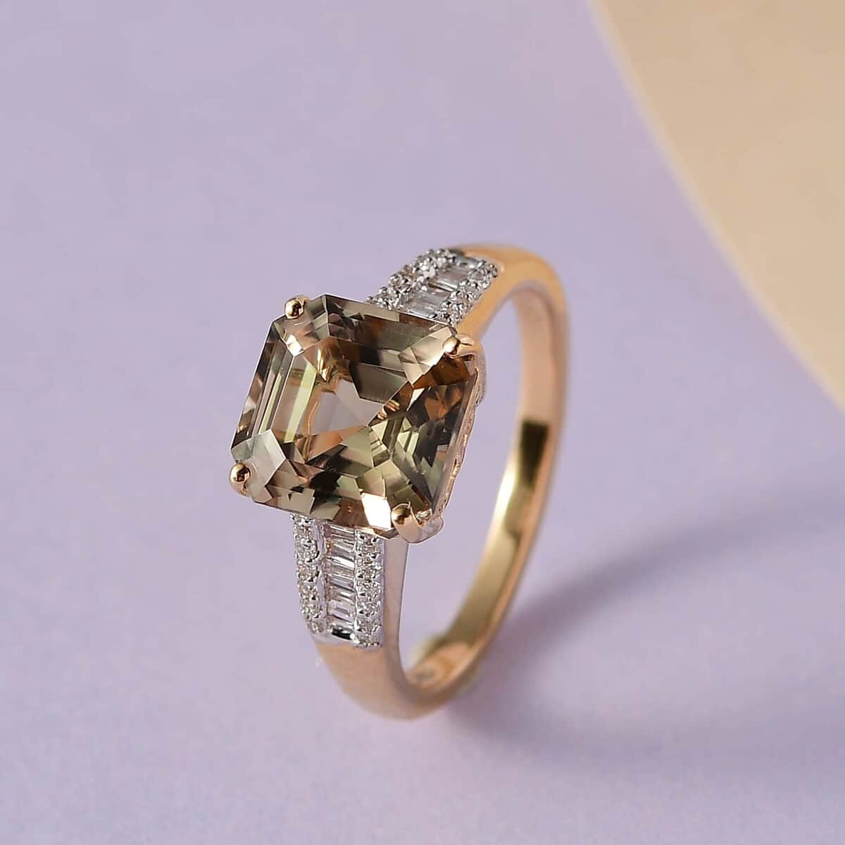 Iliana 18K Yellow Gold AAA Turkizite and G-H SI Diamond Ring (Size 10.0) 4.35 Grams 4.25 ctw image number 1