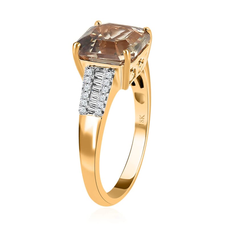Iliana 18K Yellow Gold AAA Turkizite and G-H SI Diamond Ring (Size 10.0) 4.35 Grams 4.25 ctw