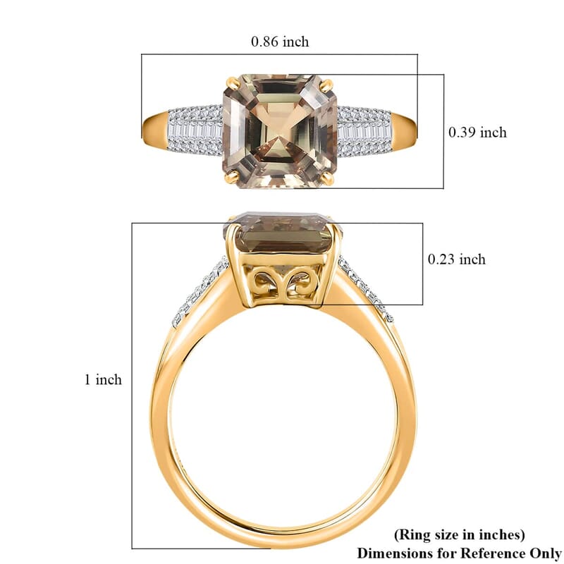 Iliana 18K Yellow Gold AAA Turkizite and G-H SI Diamond Ring (Size 10.0) 4.35 Grams 4.25 ctw