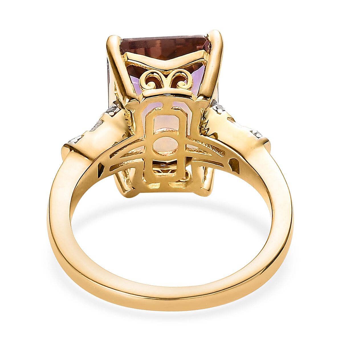 AAA Anahi Ametrine and Diamond Ring in Vermeil Yellow Gold Over Sterling Silver (Size 7.0) 7.25 ctw image number 4