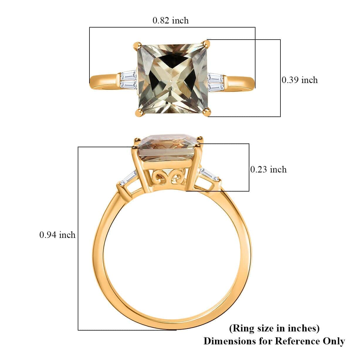 Iliana 18K Yellow Gold AAA Turkizite and G-H SI Diamond Ring 3.30 ctw (Del. in 5-7 Days) image number 5