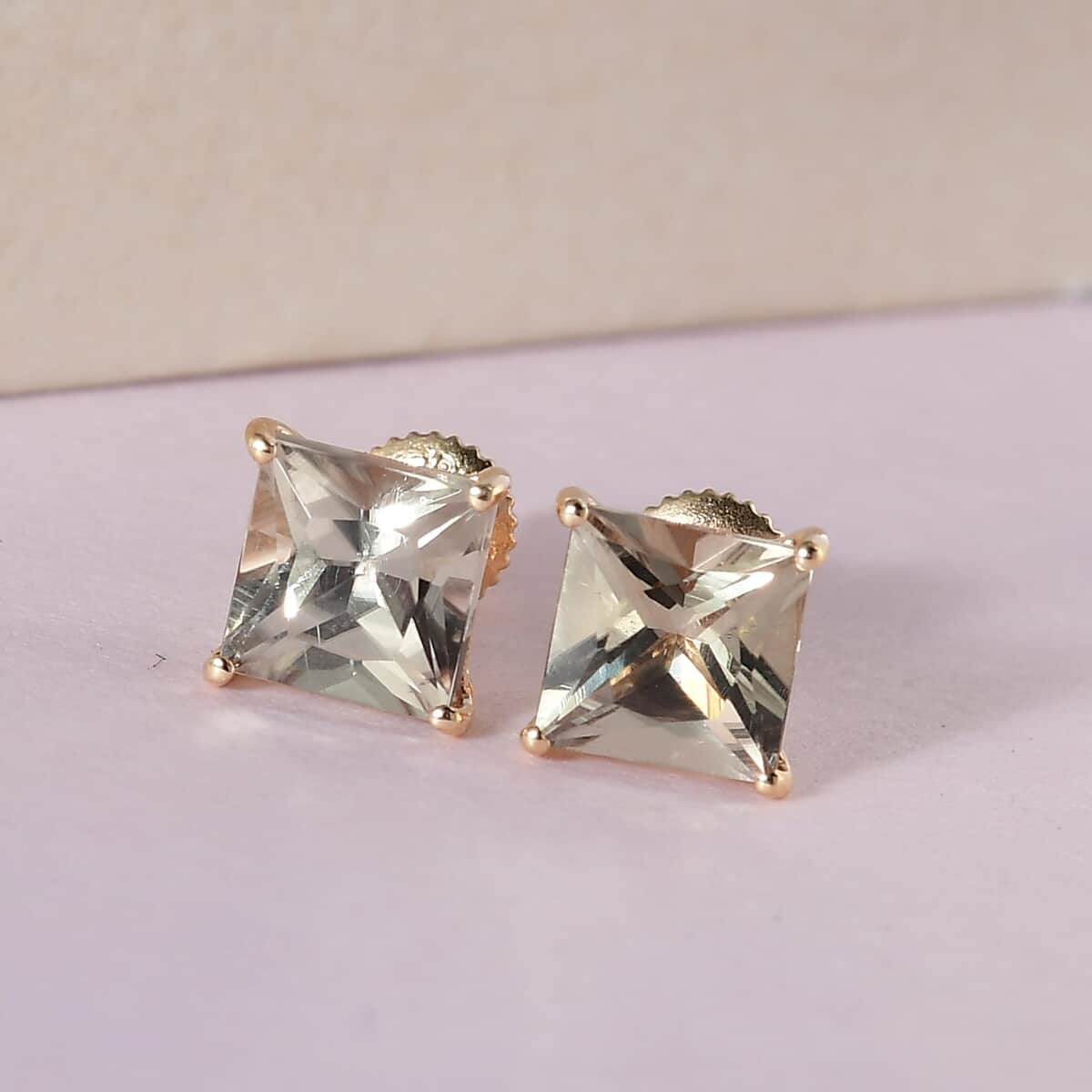 Iliana 18K Yellow Gold AAA Turkizite Solitaire Stud Earrings 2.50 ctw image number 1