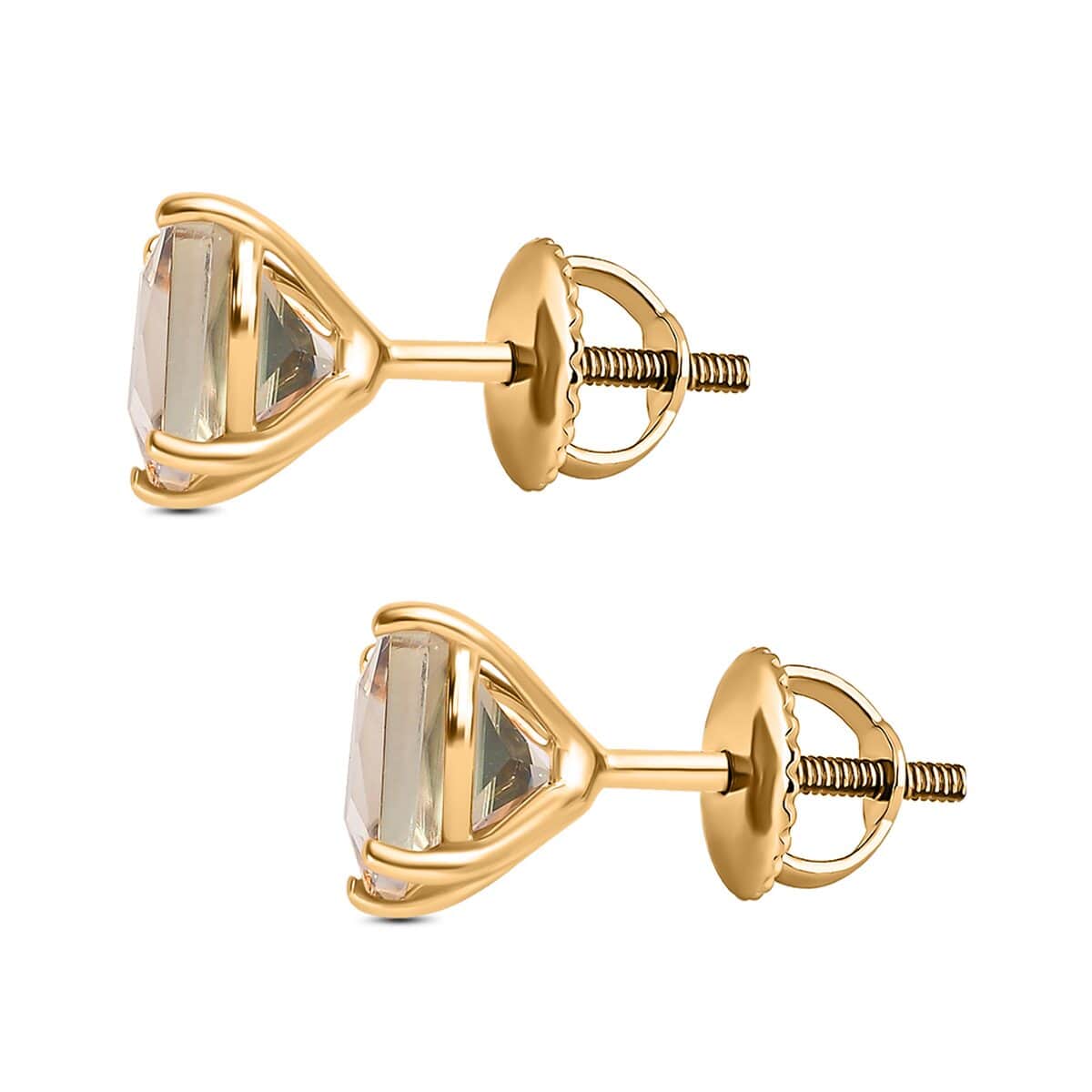 Iliana 18K Yellow Gold AAA Turkizite Solitaire Stud Earrings 2.50 ctw image number 3