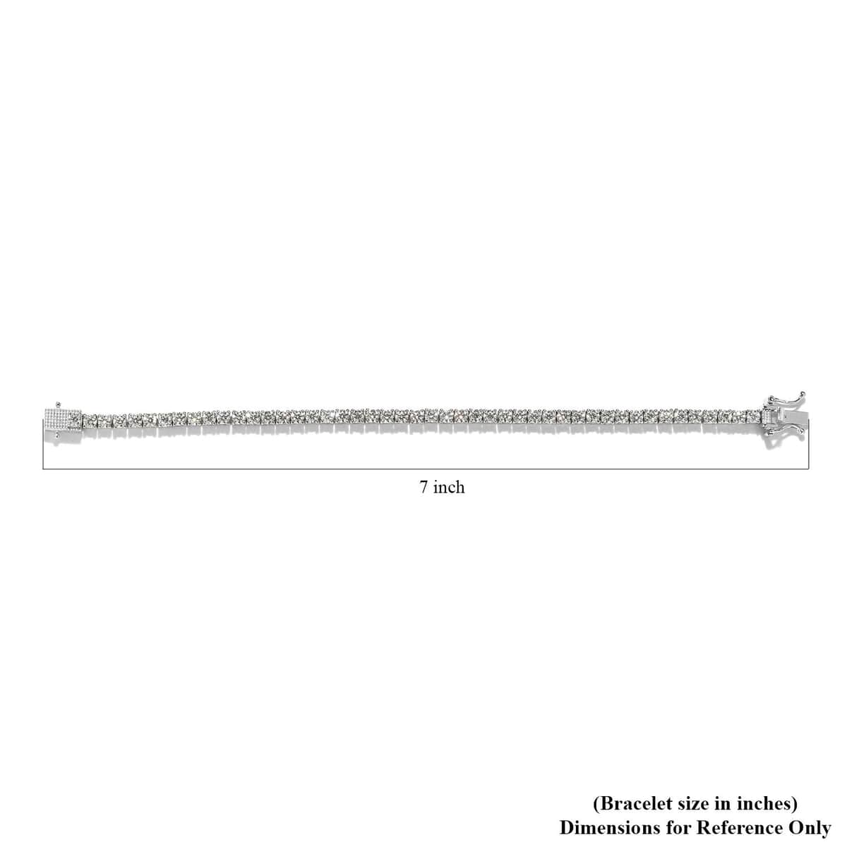 Moissanite 4.90 ctw Tennis Bracelet, Moissanite Bracelet, Line Bracelet, Platinum Over Sterling Silver Bracelet (6.50 In) image number 4