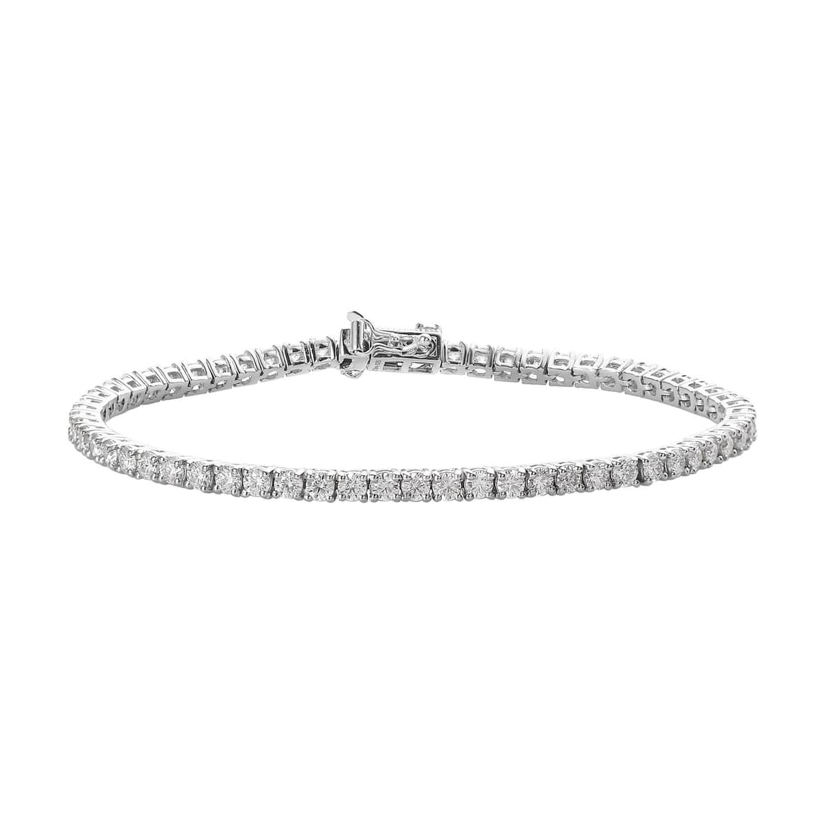 Moissanite 5.90 ctw Tennis Bracelet, Moissanite Bracelet, Line Bracelet, Platinum Over Sterling Silver Bracelet (8.00 In) image number 0