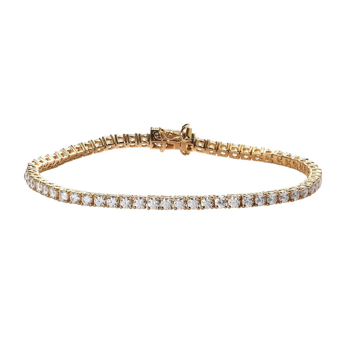 Moissanite 5.90 ctw Tennis Bracelet, Moissanite Bracelet, Line Bracelet, Vermeil Yellow Gold Over Sterling Silver Bracelet (8.00 In) (Del. in 10-15 Days) image number 0