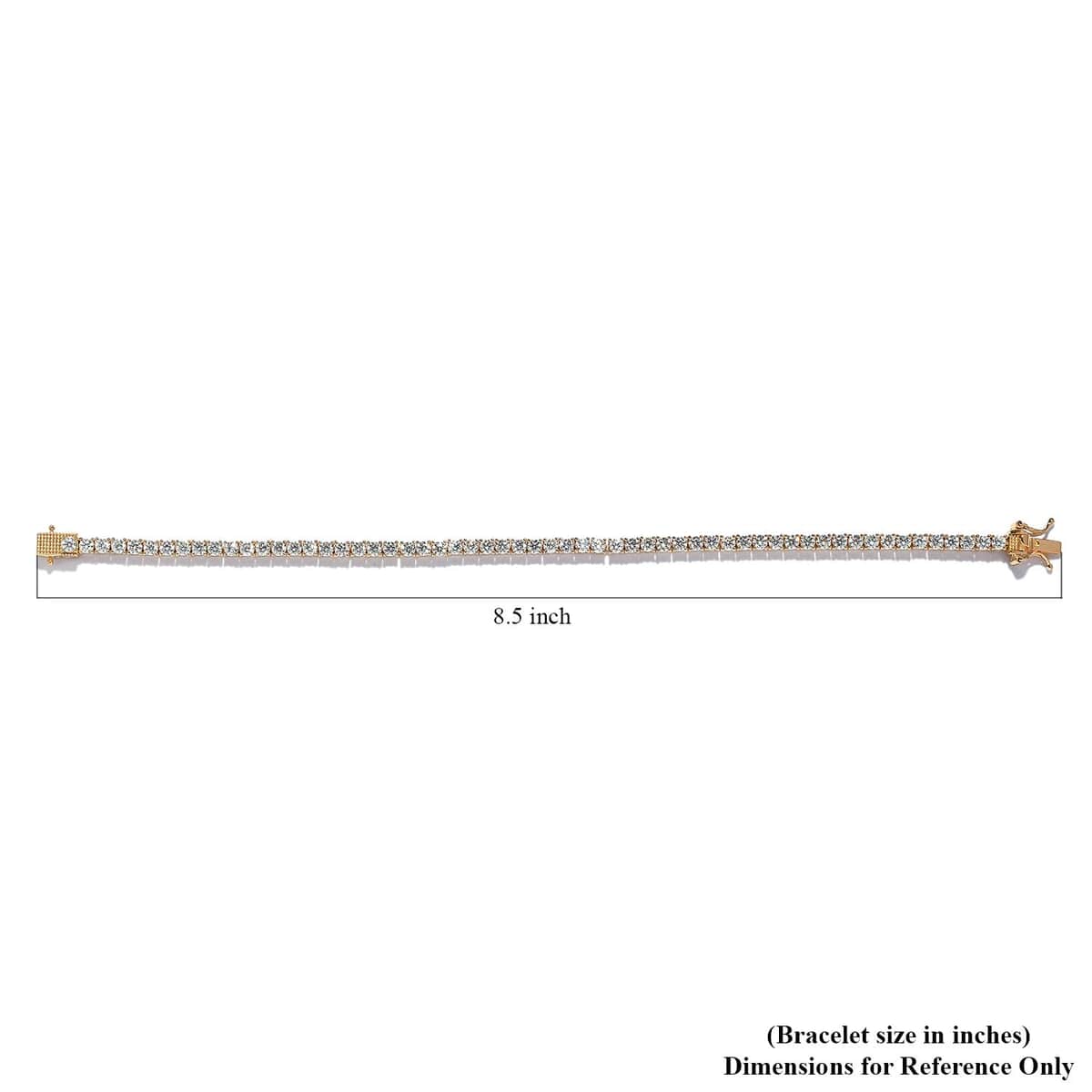 Moissanite 5.90 ctw Tennis Bracelet, Moissanite Bracelet, Line Bracelet, Vermeil Yellow Gold Over Sterling Silver Bracelet (8.00 In) (Del. in 10-15 Days) image number 4