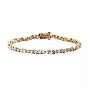 Moissanite 5.20 ctw Tennis Bracelet, Moissanite Bracelet, Line Bracelet, Vermeil Yellow Gold Over Sterling Silver Bracelet (7.25 In)