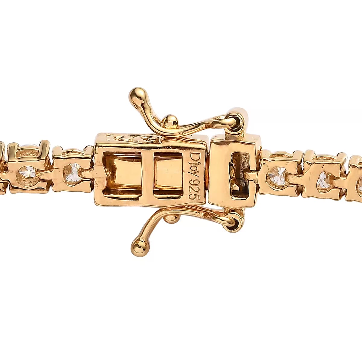 Moissanite 5.20 ctw Tennis Bracelet, Moissanite Bracelet, Line Bracelet, Vermeil Yellow Gold Over Sterling Silver Bracelet (7.25 In) image number 7