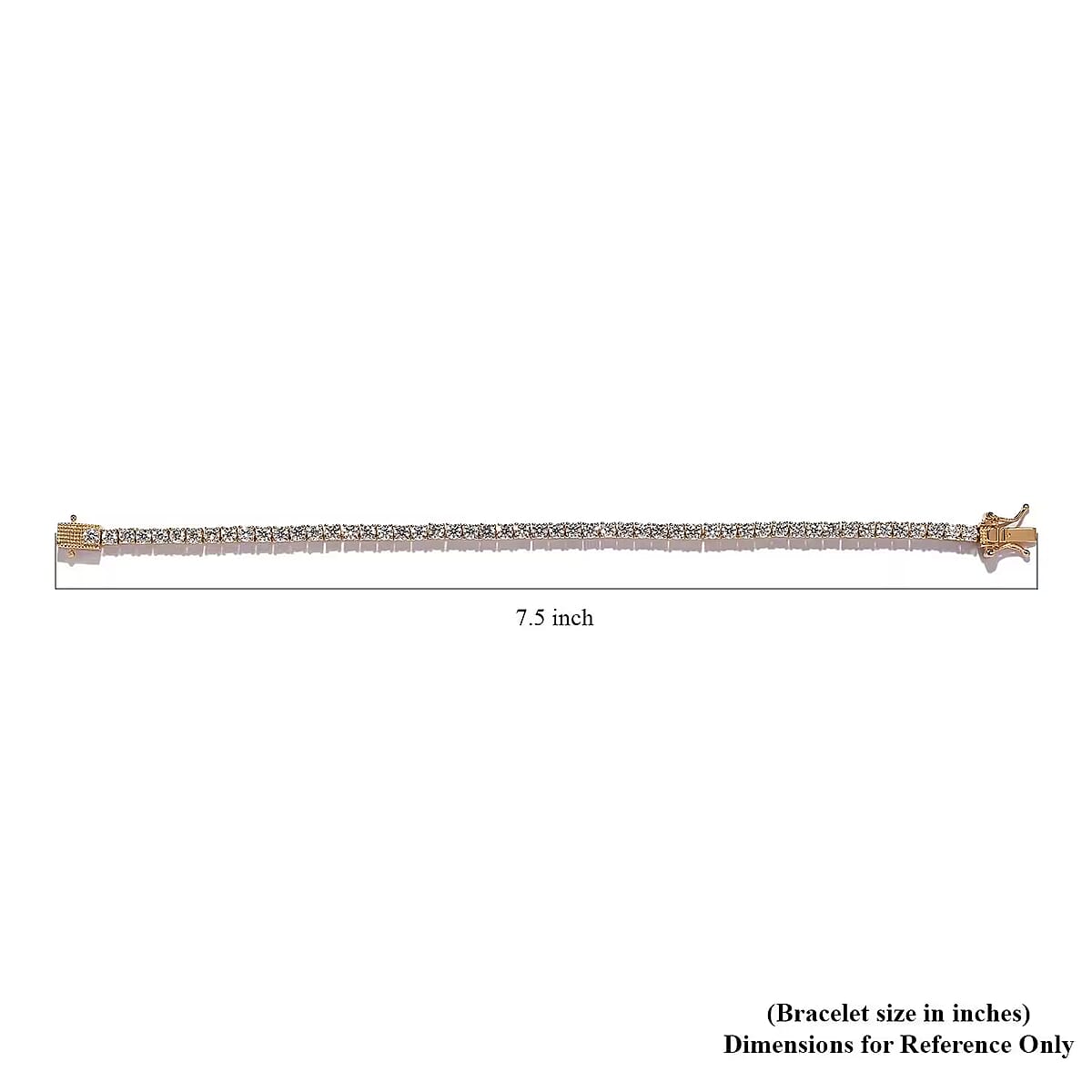 Moissanite 5.20 ctw Tennis Bracelet, Moissanite Bracelet, Line Bracelet, Vermeil Yellow Gold Over Sterling Silver Bracelet (7.25 In) image number 8