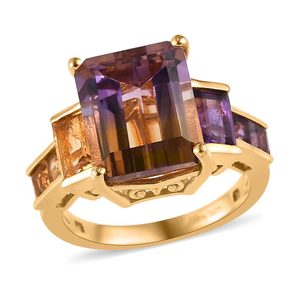 AAA Anahi Ametrine and Multi Gemstone Ring in Vermeil Yellow Gold Over Sterling Silver 8.15 ctw image number 0