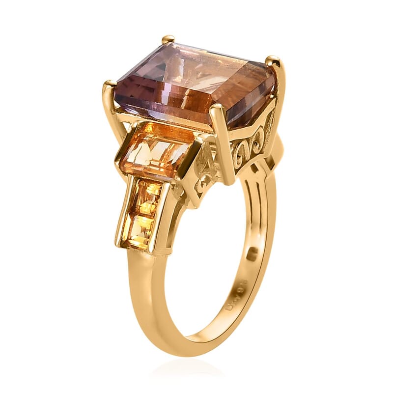 AAA Anahi Ametrine and Multi Gemstone Ring in Vermeil Yellow Gold Over Sterling Silver (Size 10.0) 8.15 ctw