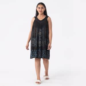 Tamsy Black Solid Tunic - One Size Fits Most