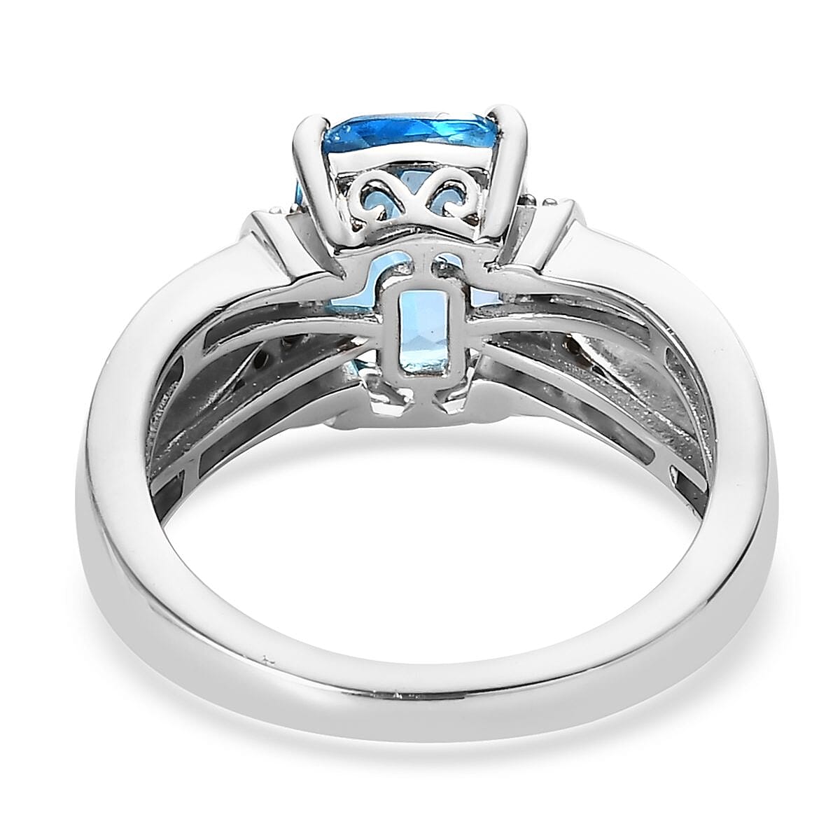 Marambaia Topaz and Thai Black Spinel Ring in Platinum Over Sterling Silver (Size 7.0) 2.90 ctw image number 4