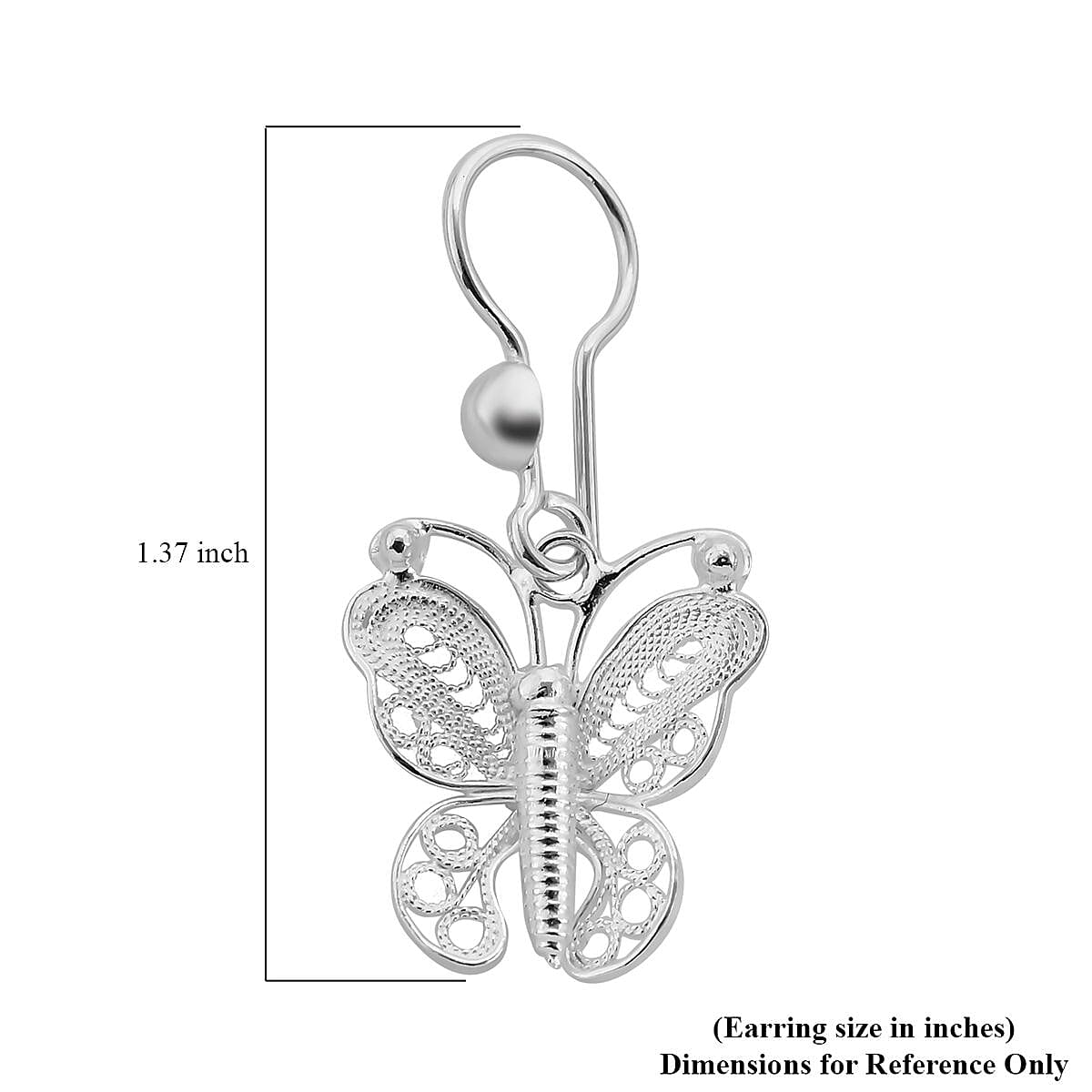 Sterling Silver Butterfly Earrings 2.75 Grams