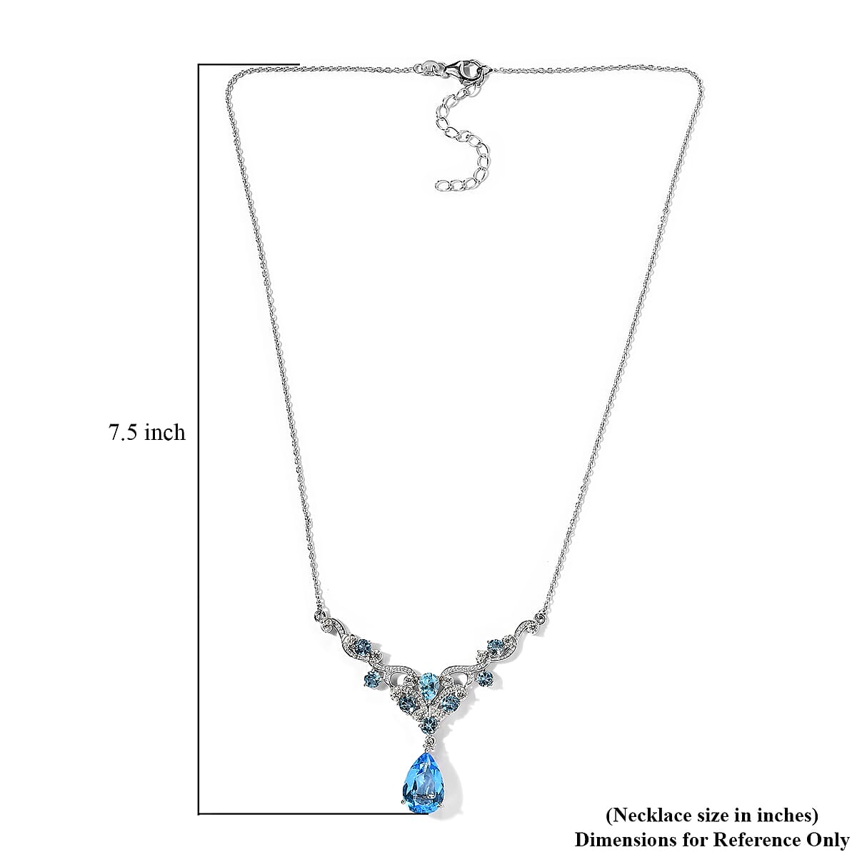 Marambaia Topaz and White Zircon Necklace 18 Inches in Platinum Over Sterling Silver 11.10 ctw image number 5