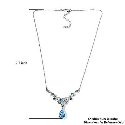 Marambaia Topaz and White Zircon Necklace 18 Inches in Platinum Over Sterling Silver 11.10 ctw