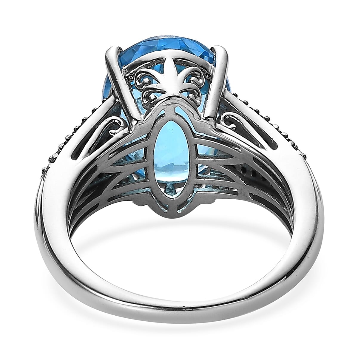 Marambaia Topaz and Thai Black Spinel Ring in Platinum Over Sterling Silver (Size 7.0) 7.90 ctw image number 3