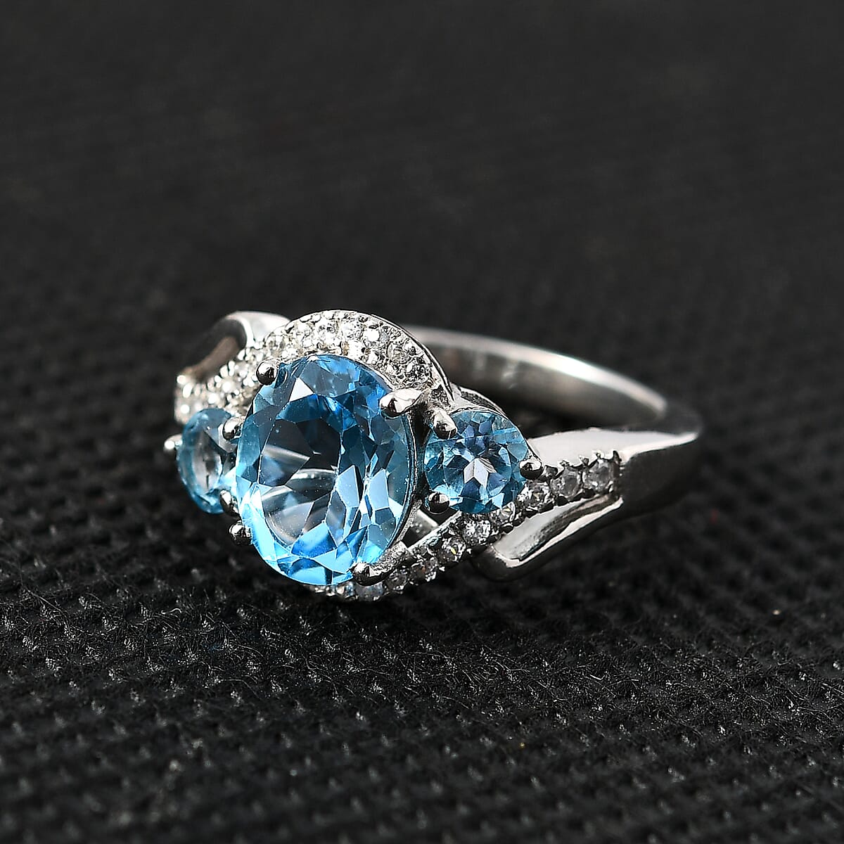 Marambaia Topaz and White Zircon Ring in Platinum Over Sterling Silver 3.00 ctw image number 1