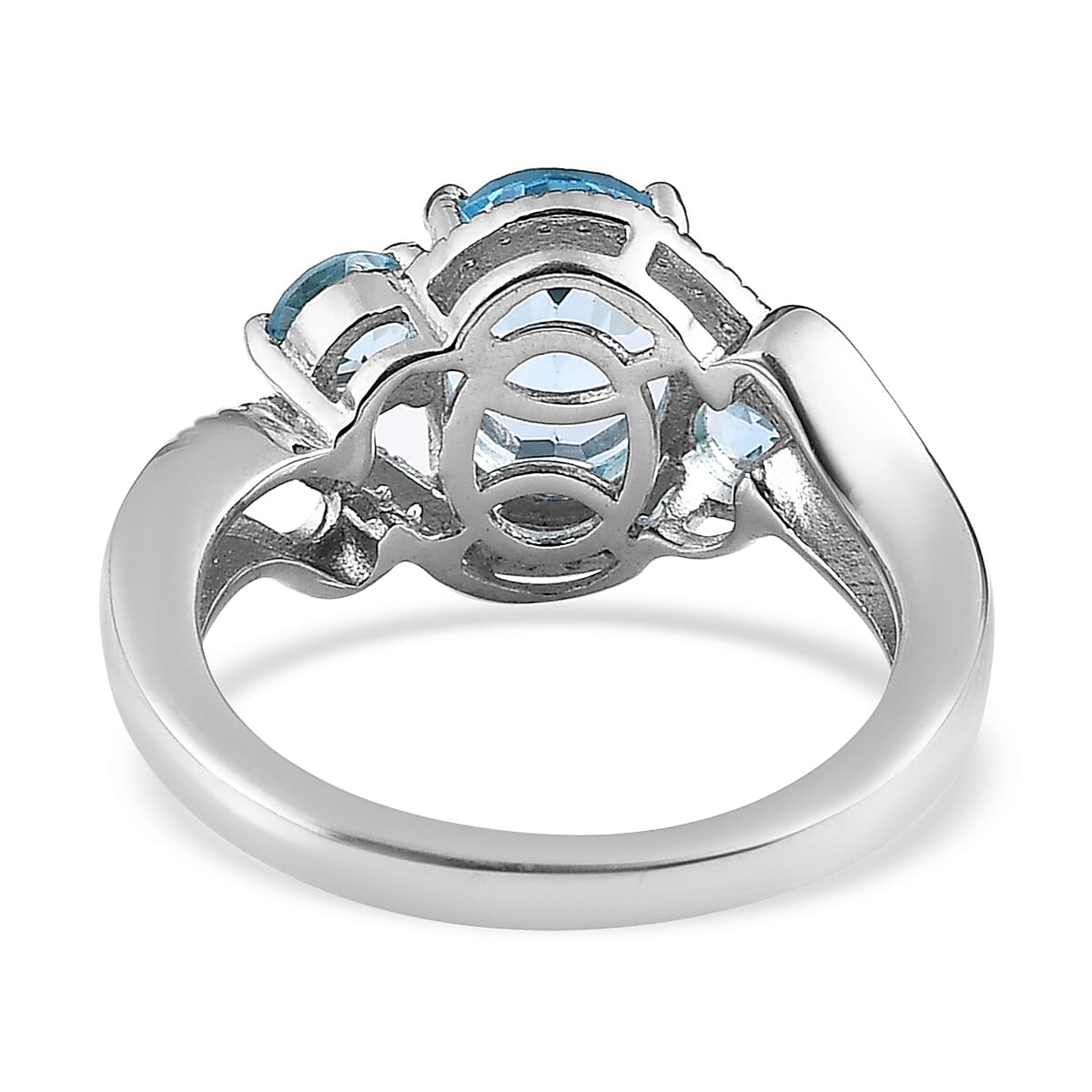 Marambaia Topaz and White Zircon Ring in Platinum Over Sterling Silver 3.00 ctw image number 4