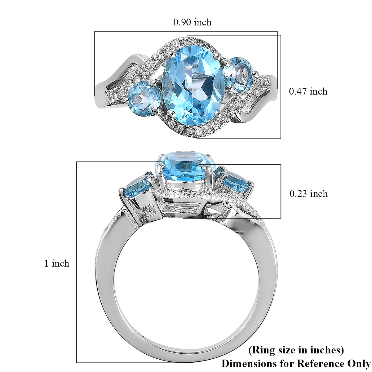 Marambaia Topaz and White Zircon Ring in Platinum Over Sterling Silver 3.00 ctw image number 5
