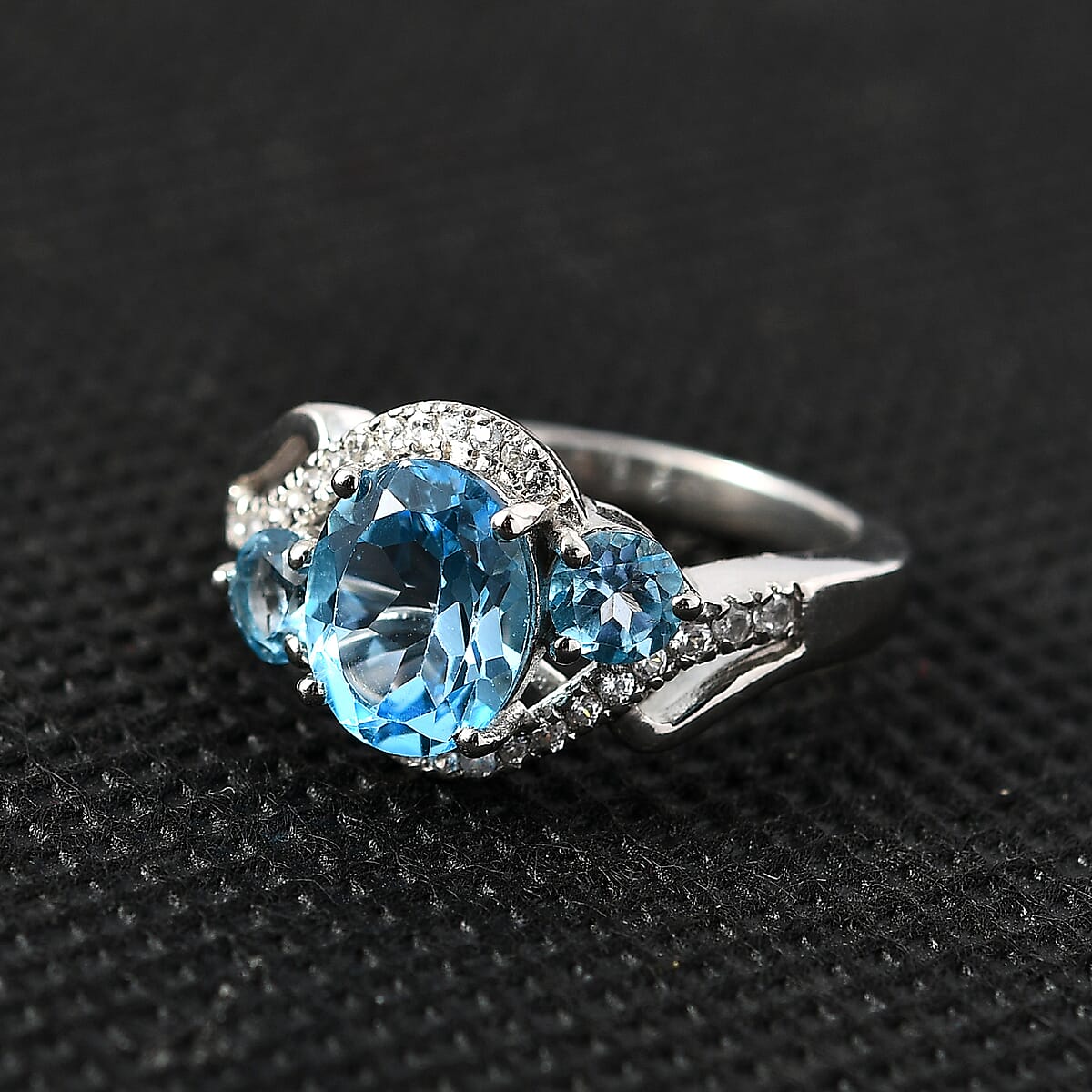Marambaia Topaz and White Zircon Ring in Platinum Over Sterling Silver (Size 9.0) 3.00 ctw image number 1