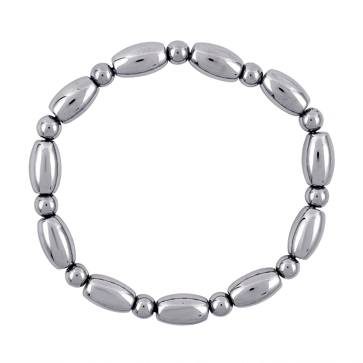 Terahertz 56.50 ctw Barrel Beaded Stretchable Bracelet