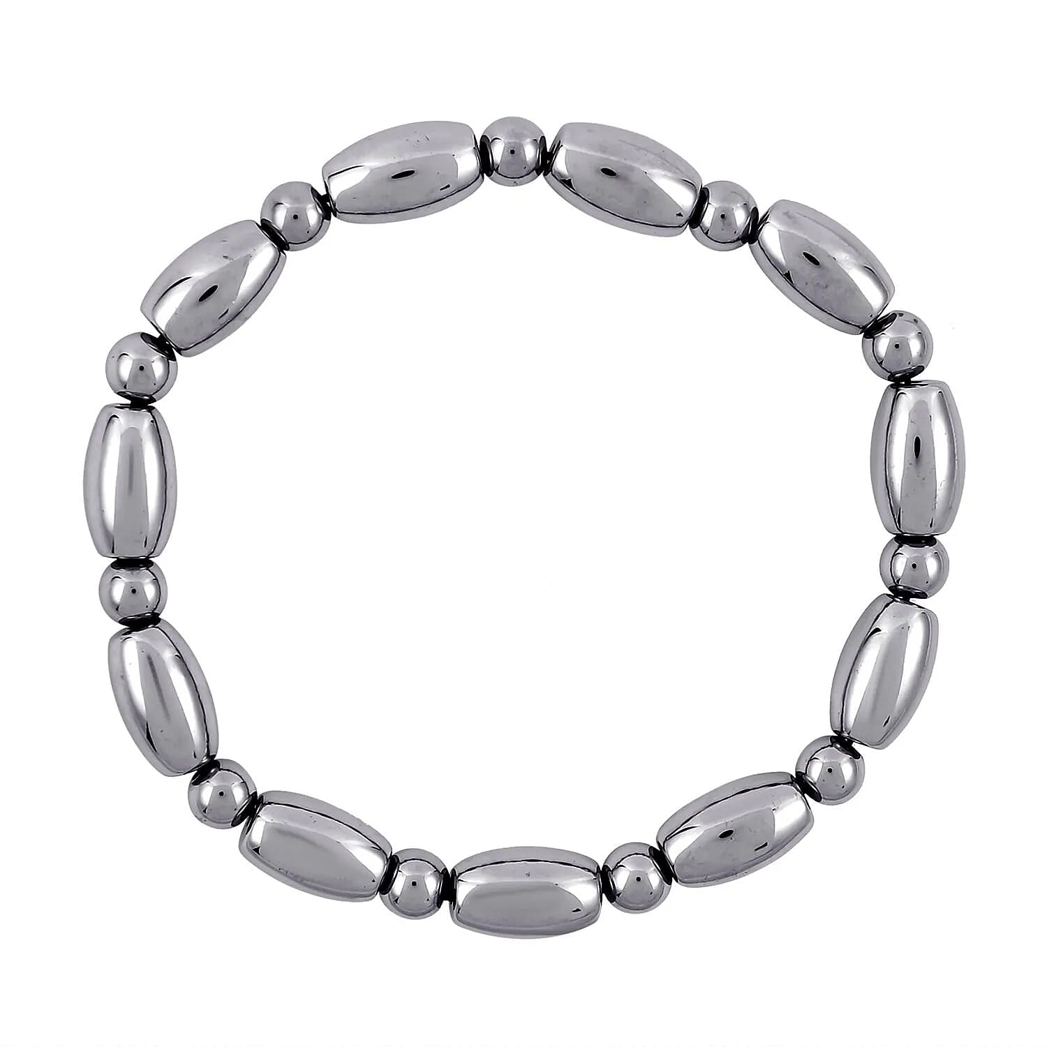 Terahertz 56.50 ctw Barrel Beaded Stretchable Bracelet