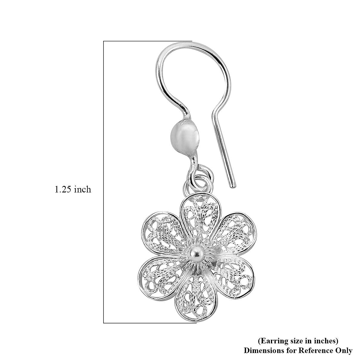 Bali Legacy Sterling Silver Floral Earrings 2.40 Grams