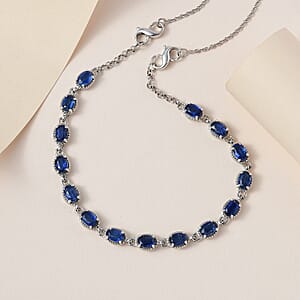 London Blue Topaz Necklace 18 Inches Interchangeable into Bracelet in Platinum Over Sterling Silver 8.35 ctw