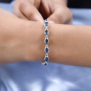 London Blue Topaz Necklace 18 Inches Interchangeable into Bracelet in Platinum Over Sterling Silver 8.35 ctw