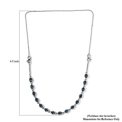 London Blue Topaz Necklace 18 Inches Interchangeable into Bracelet in Platinum Over Sterling Silver 8.35 ctw