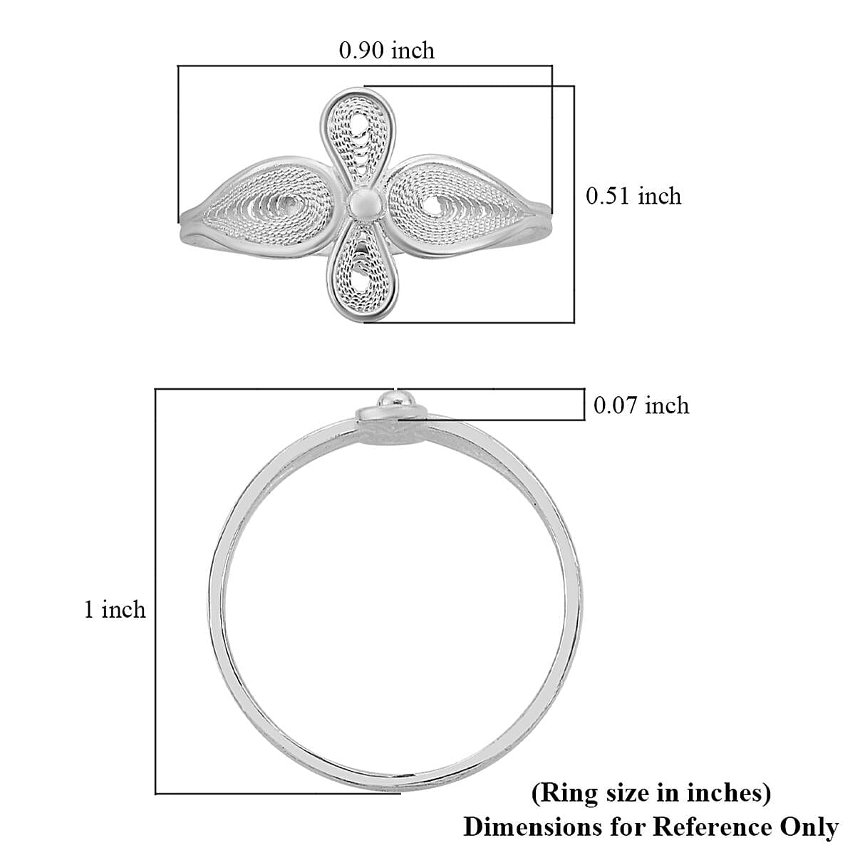 Sterling Silver Ring (Size 7.0) 1.75 Grams image number 2