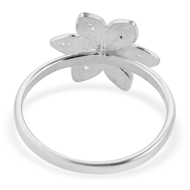 Sterling Silver Floral Ring (Size 10.0) 2.40 Grams