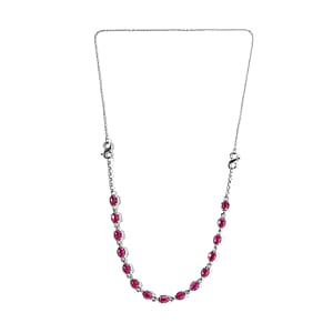 Niassa Ruby (FF) Necklace 18 Inches Interchangeable into Bracelet in Platinum Over Sterling Silver 10.25 ctw