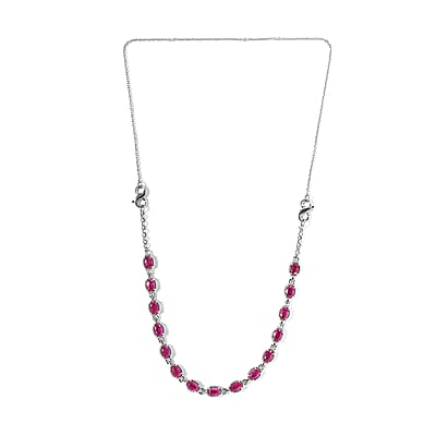 Niassa Ruby (FF) Necklace 18 Inches Interchangeable into Bracelet in Platinum Over Sterling Silver 10.25 ctw