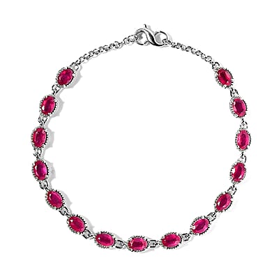 Niassa Ruby (FF) Necklace 18 Inches Interchangeable into Bracelet in Platinum Over Sterling Silver 10.25 ctw