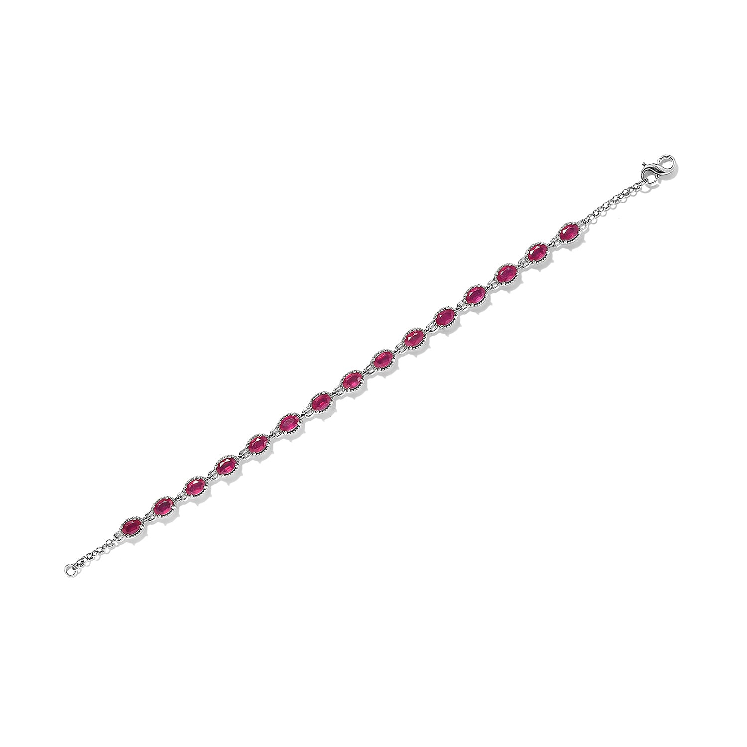 Niassa Ruby (FF) Necklace 18 Inches Interchangeable into Bracelet in Platinum Over Sterling Silver 10.25 ctw
