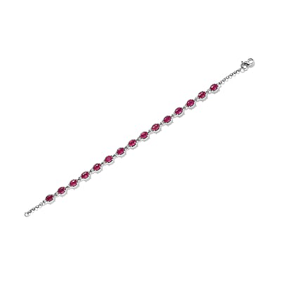 Niassa Ruby (FF) Necklace 18 Inches Interchangeable into Bracelet in Platinum Over Sterling Silver 10.25 ctw