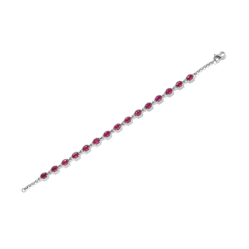 Niassa Ruby (FF) Necklace 18 Inches Interchangeable into Bracelet in Platinum Over Sterling Silver 10.25 ctw
