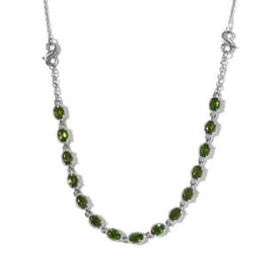 Chrome Diopside Necklace 18 Inches Interchangeable into Bracelet in Platinum Over Sterling Silver 8.15 ctw