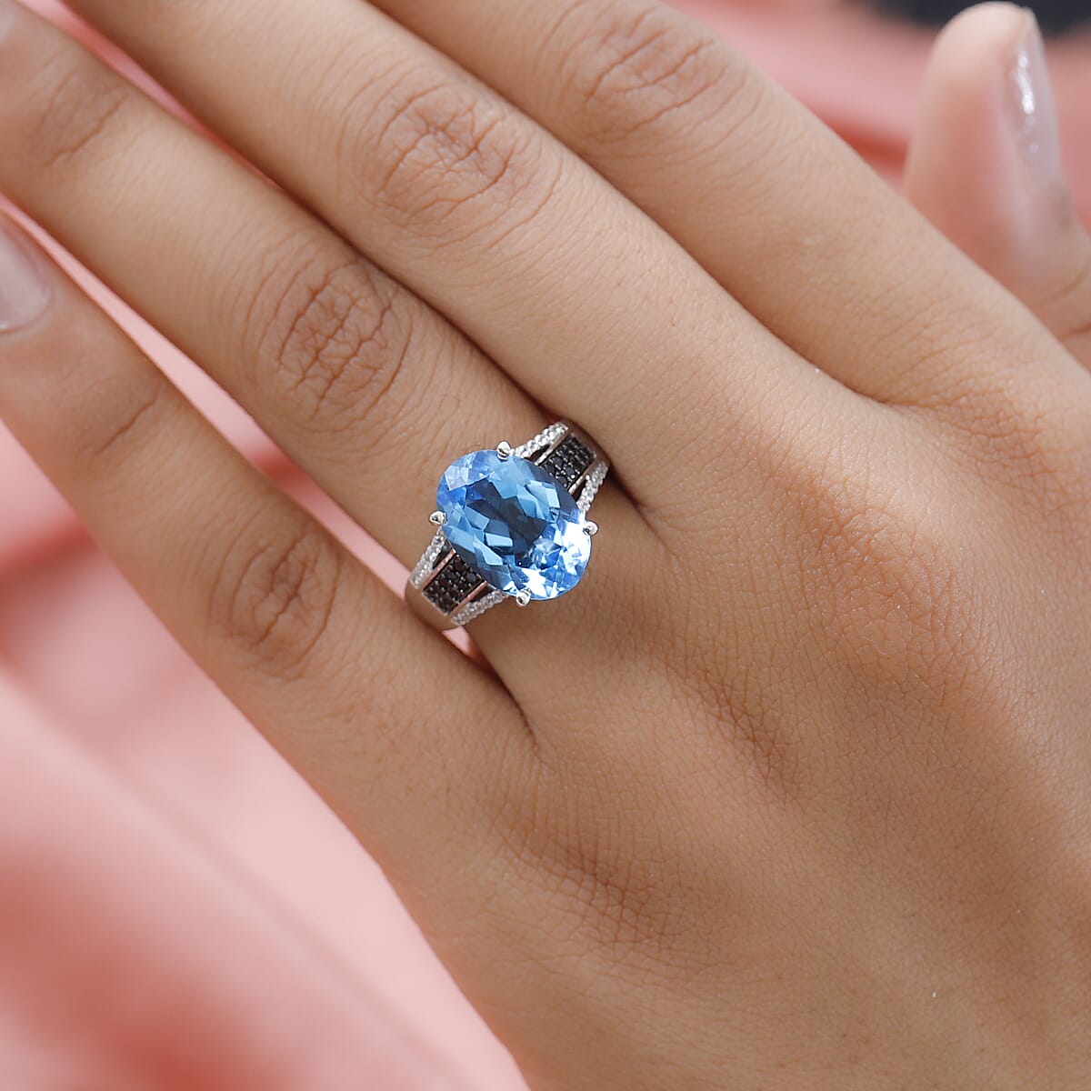 Marambaia Topaz and Multi Gemstone Ring in Platinum Over Sterling Silver (Size 10.0) 7.75 ctw image number 2