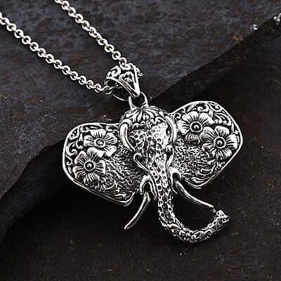 Bali Legacy Sterling Silver Elephant Pendant 12 Grams