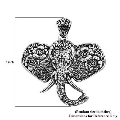 Bali Legacy Sterling Silver Elephant Pendant 12 Grams