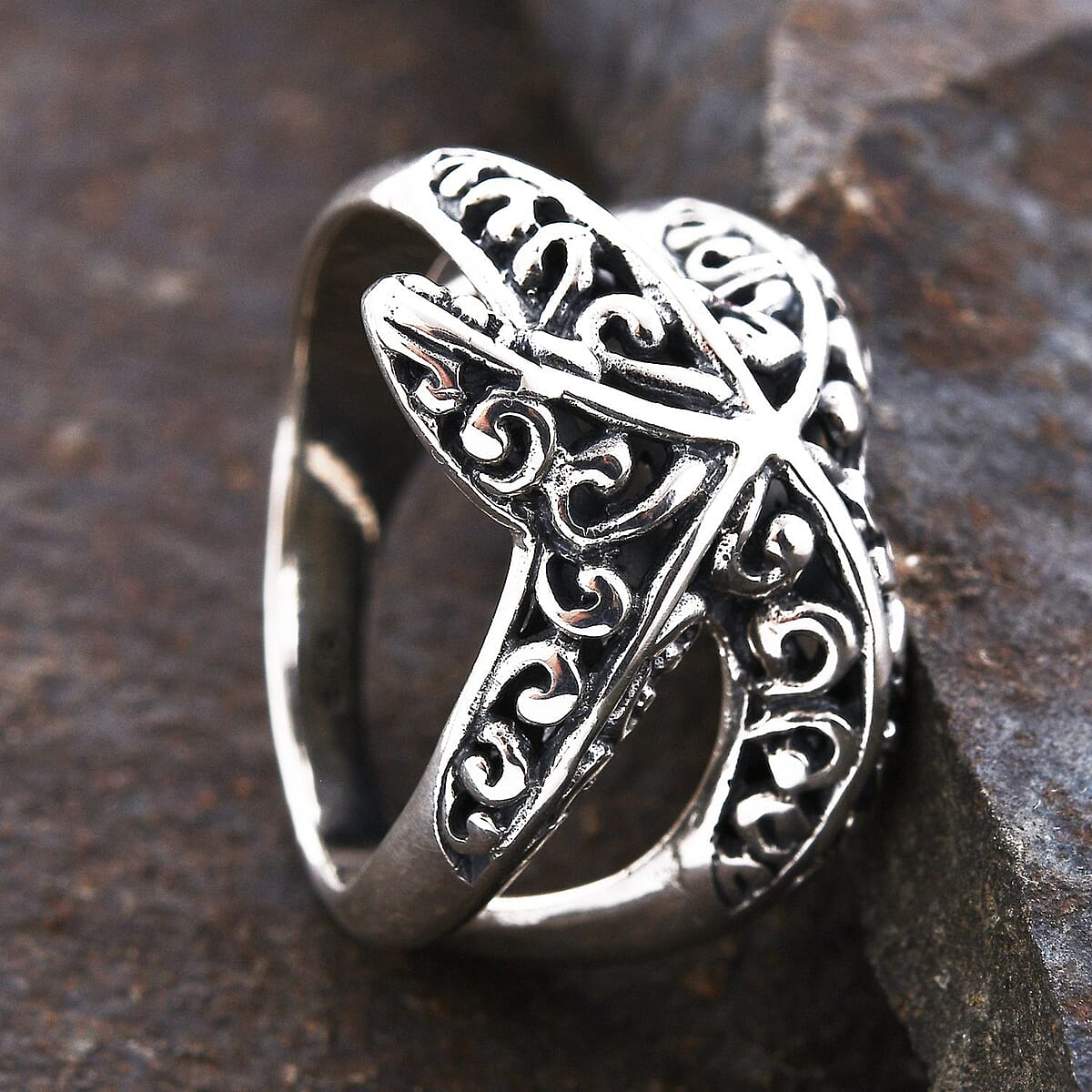 Bali Legacy Sterling Silver Starfish Ring (Size 8.0) 6.65 Grams image number 1