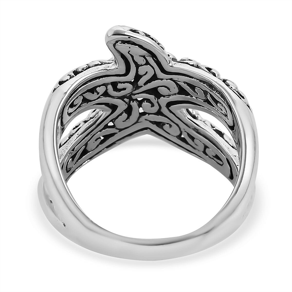 Bali Legacy Sterling Silver Starfish Ring (Size 8.0) 6.65 Grams image number 4