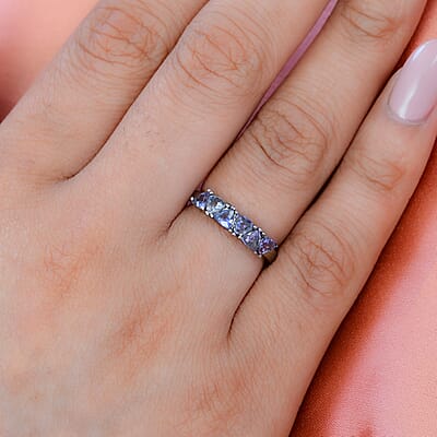 Tanzanite Ring in Stainless Steel (Size 10.0) 1.00 ctw | Tarnish-Free, Waterproof, Sweat Proof Jewelry