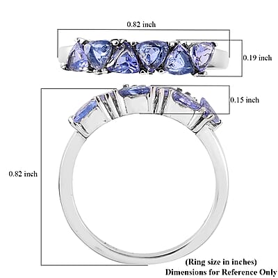 Tanzanite Ring in Stainless Steel (Size 10.0) 1.00 ctw | Tarnish-Free, Waterproof, Sweat Proof Jewelry