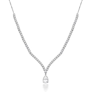 Moissanite Necklace 18 Inches in Rhodium Over Sterling Silver 11.15 ctw