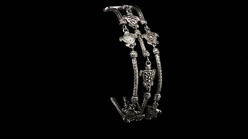Bali Legacy Sterling Silver Turtle Bracelet (7.25 In) 32.15 Grams